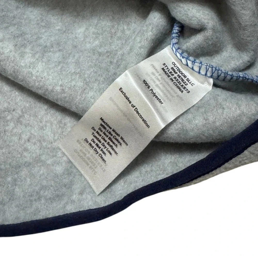 Eddie Bauer Quest Fleece Pullover Youth L 14/16 Blue Grey Colorblock 1/4 Zip